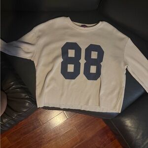 Woman edikted Cream Sweater with Navy Number Design